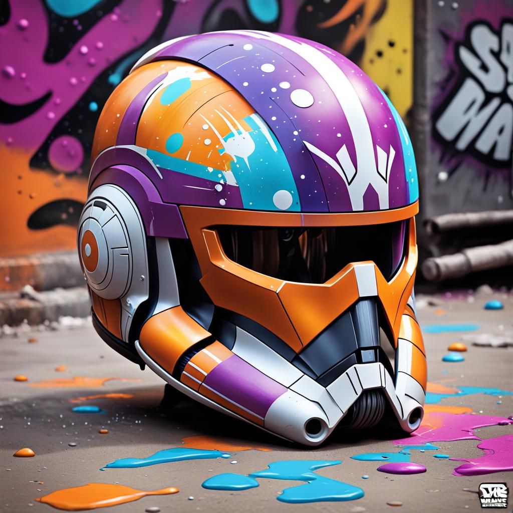 Sabine Wren's Helmet in Colorful Street Art