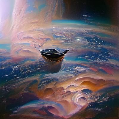 Floating in Space: Oil Painting