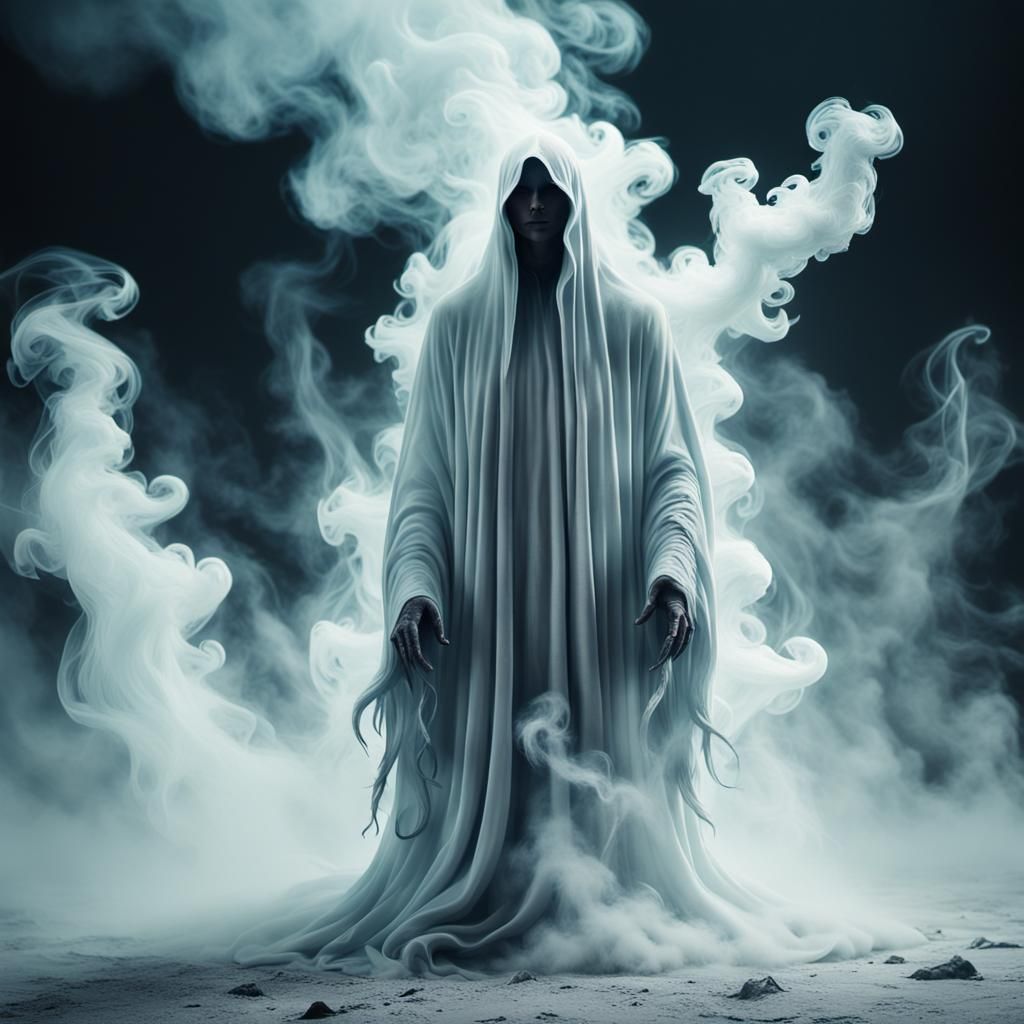 Dreamlike Ghostly Wraith in Surreal 3D Rendering