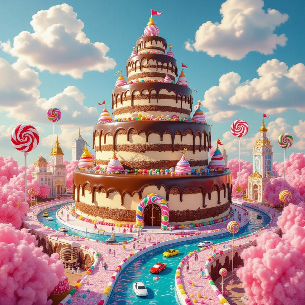 Hyperrealistic Food Metropolis Inspired by Digital Art