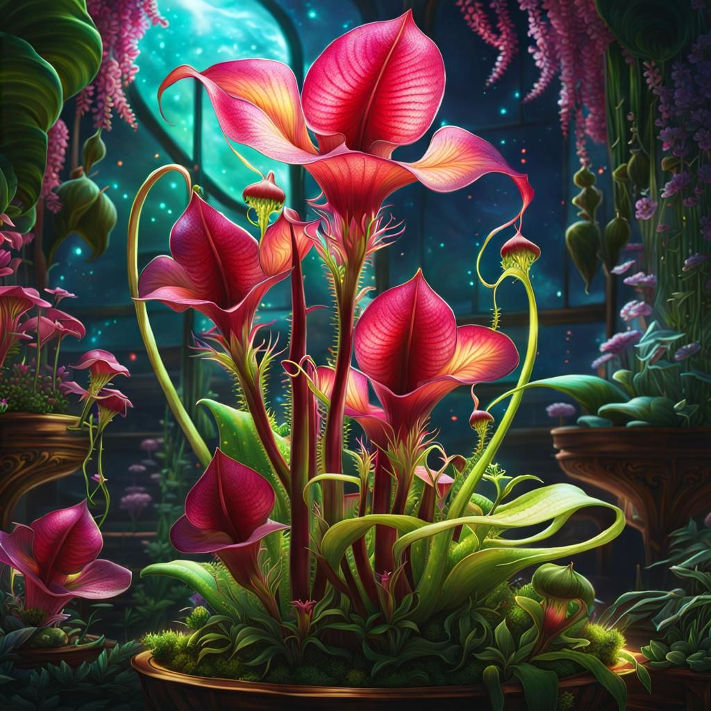 Magical Carnivorous Plant in Anime Style