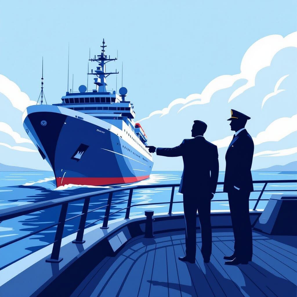 Modern Ship Navigation Abstract Market Illustration