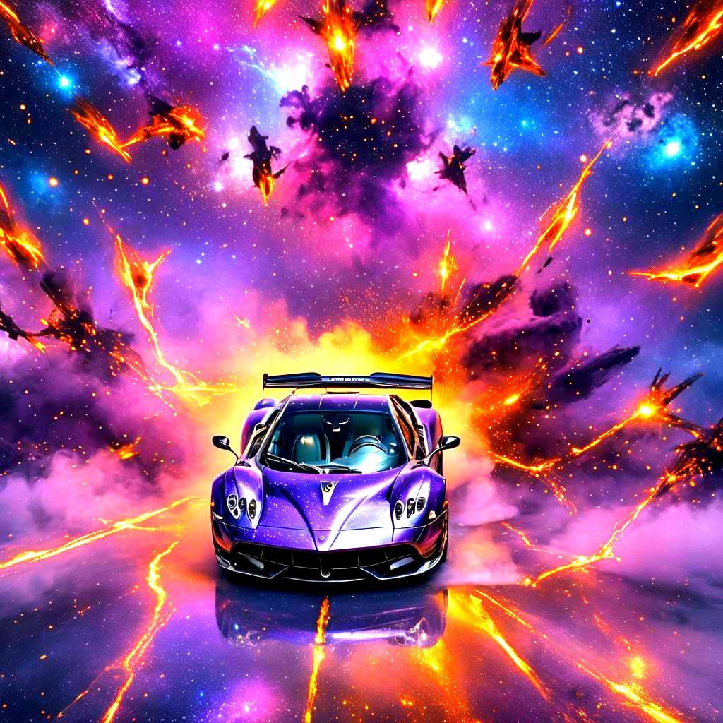 Detailed Matte Painting of a Pagani Car