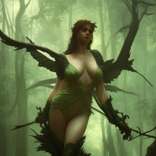 Green Wicked Fae in Dark Fantasy Style