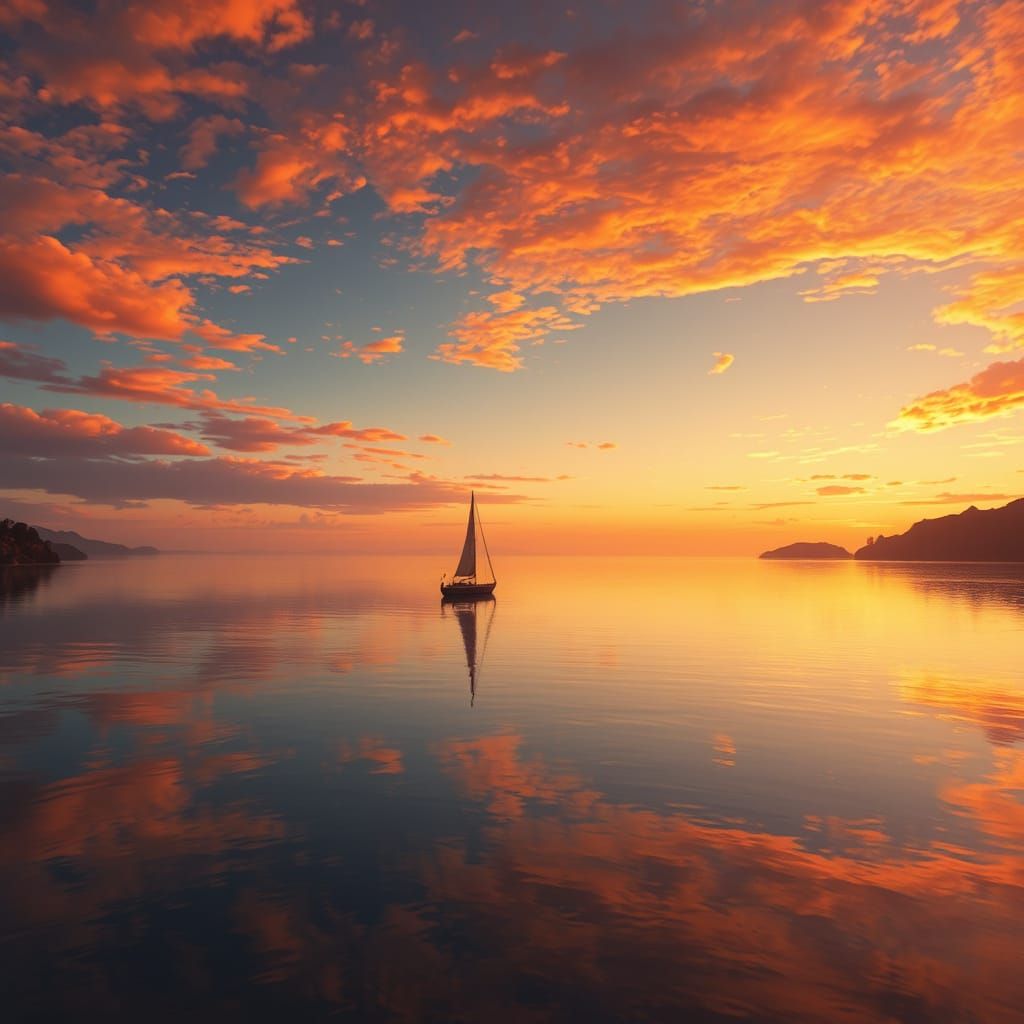 Golden Hour on a Serene Lake
