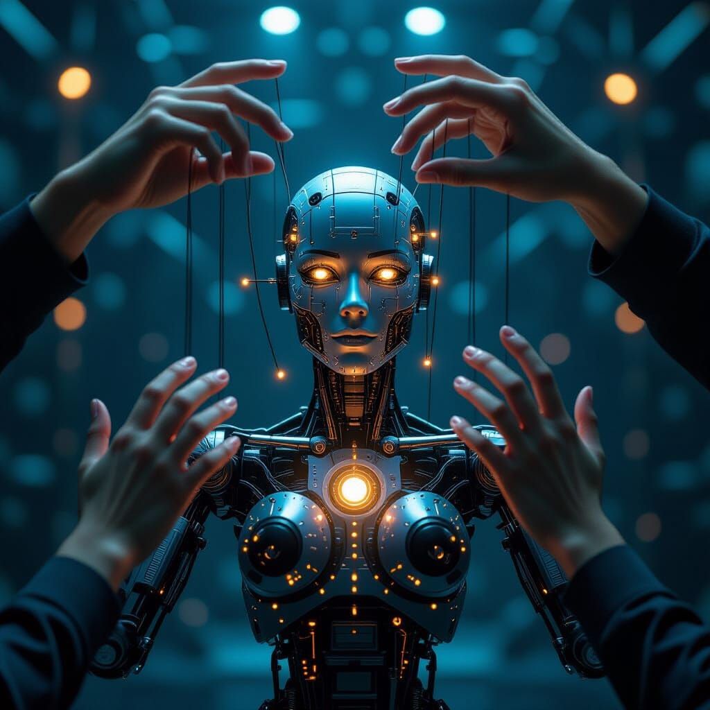 AI Puppet Master: Human Hands Control Robotic Intelligence