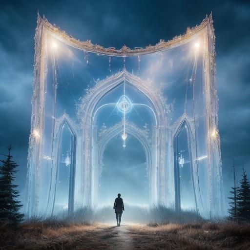 Hyperrealistic Interdimensional Portal to Bright Light