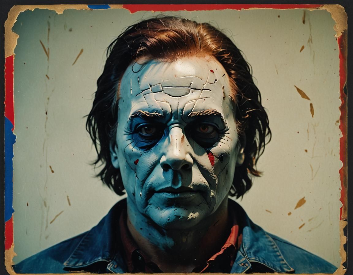 Hyper-Realistic Michael Myers Polaroid Portrait