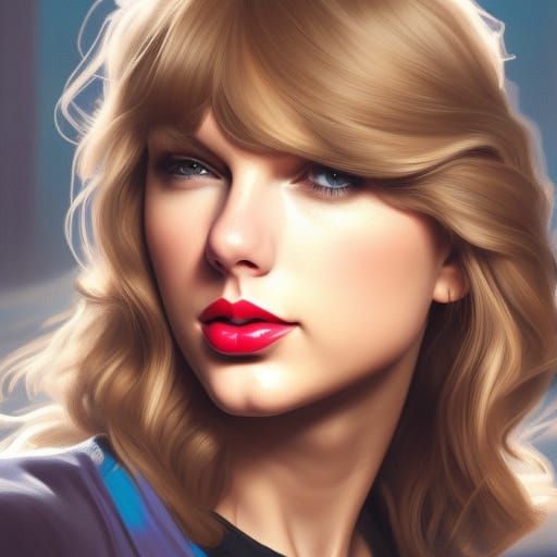 Hyperrealistic Portrait of Taylor Swift in Digital Art