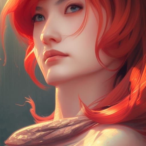 Sushi Garden Woman Portrait in Art Nouveau Style