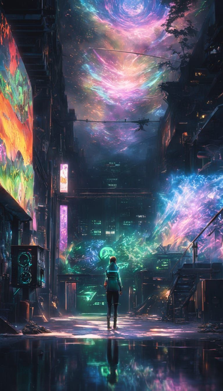 Cyberpunk Goddess of Console Dreams