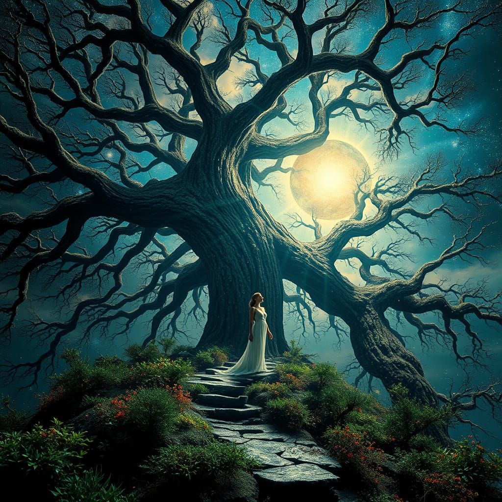 Surrealist Gateway to the Spiritual Realm in Cosmic Dreamlik...