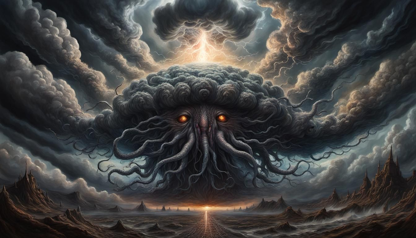 Azathoth: Lovecraftian Storm God in Oil Painting