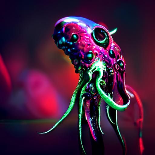 Eldritch Octopus in 3D Render Style