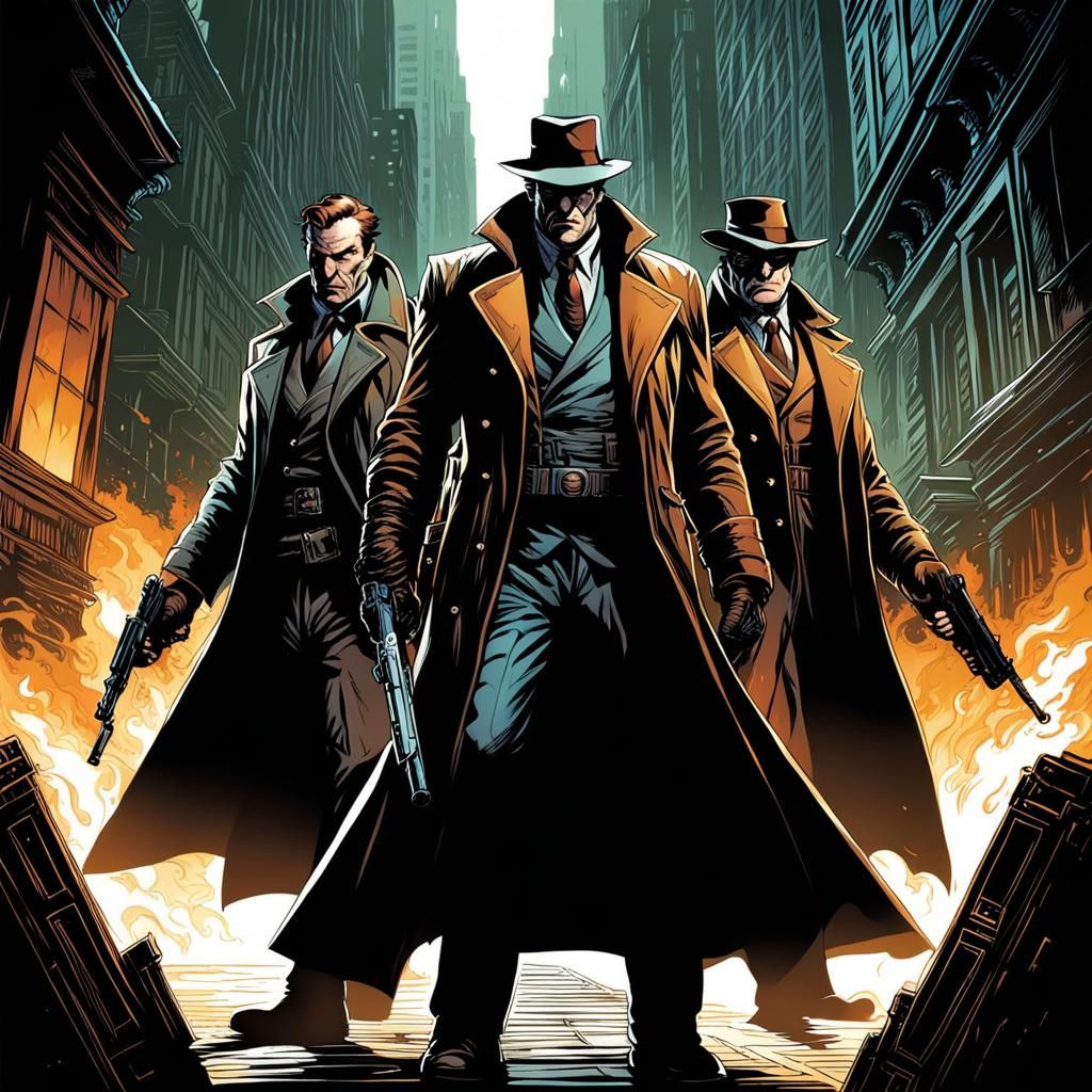 Villains in Comic Book Art Style