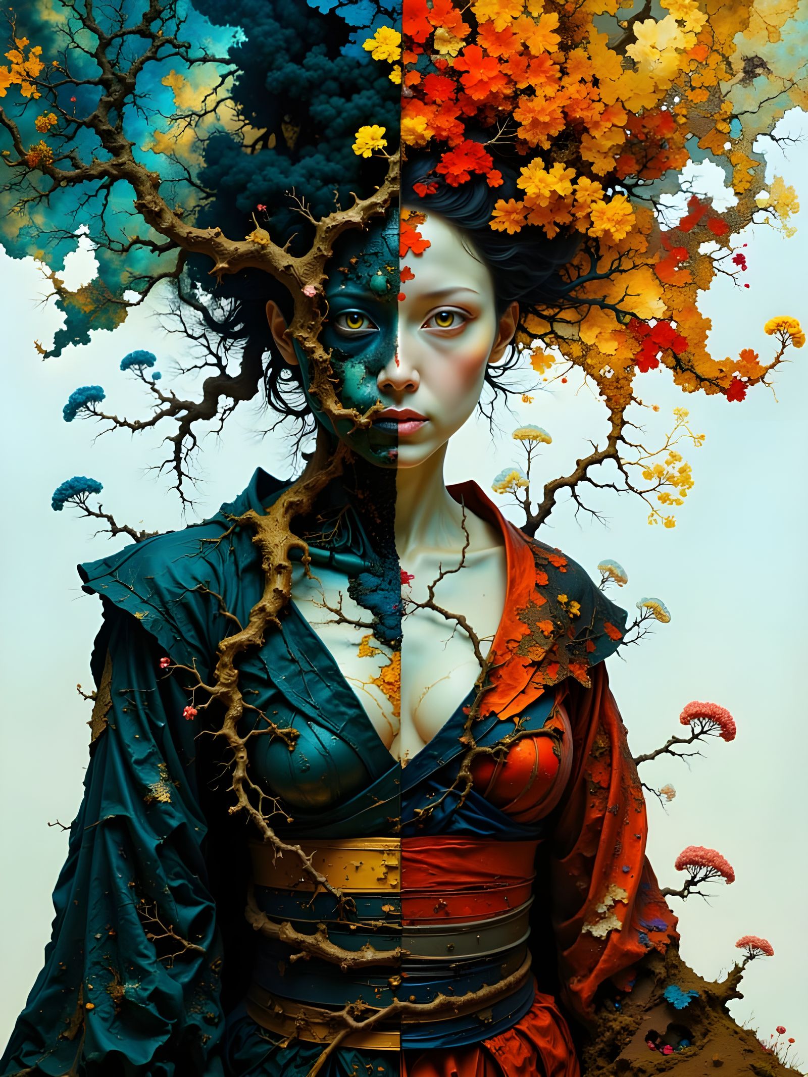 Winter and Spring Samurai, Split Image