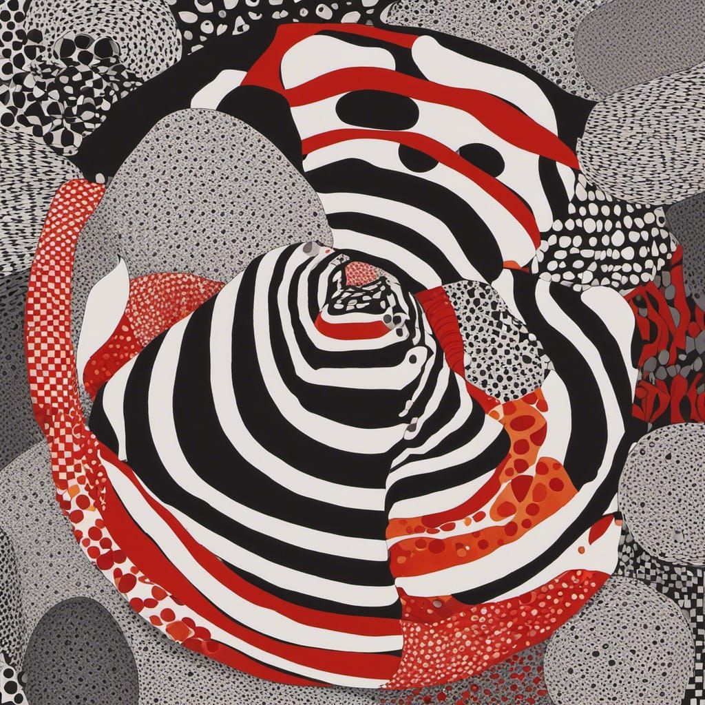 Yayoi Kusama women waves folds  inner circles shoes target s...