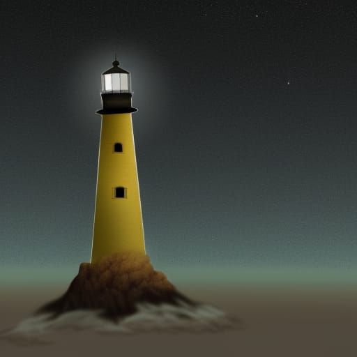 Fantasy Lighthouse Illuminates Solarpunk Sky