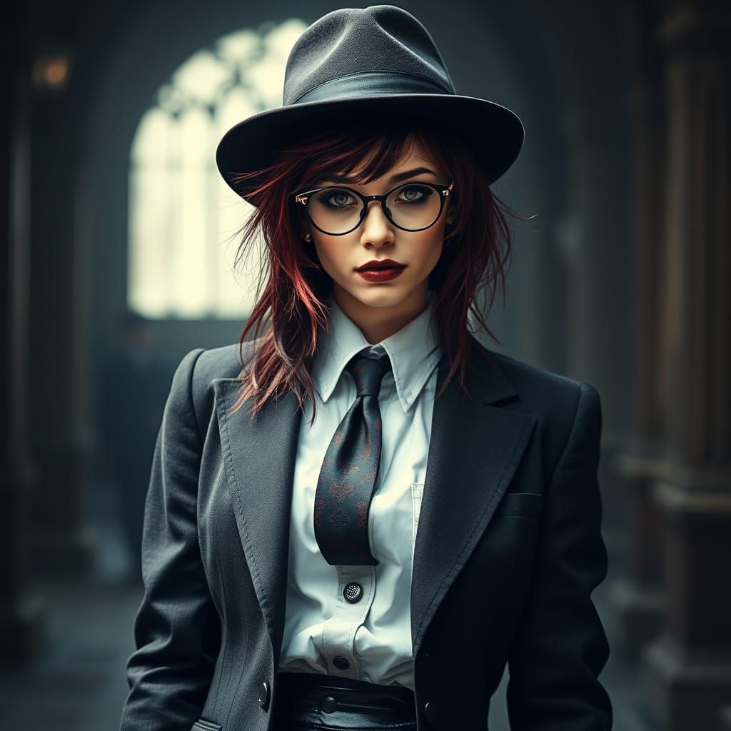 Gothic Vampire Hunter in Dramatic Lighting