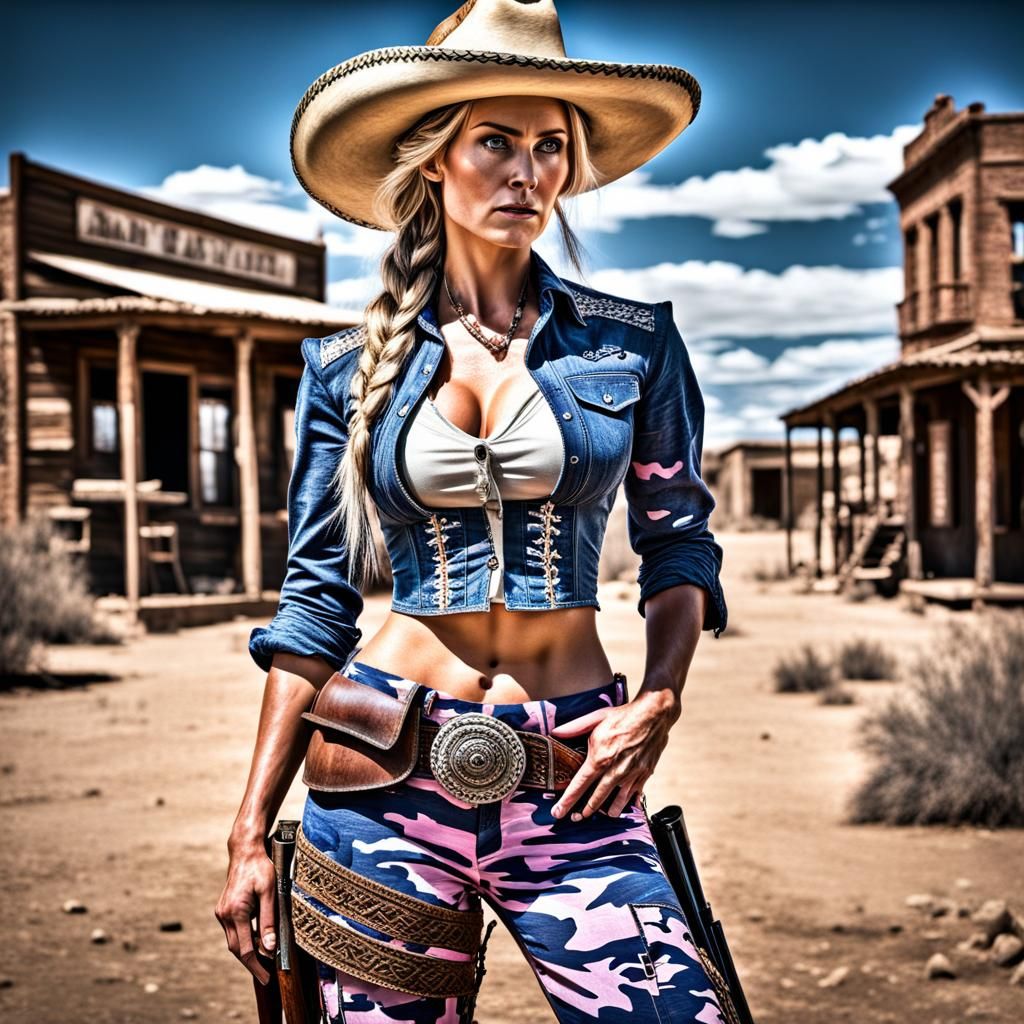 Old West Gunslinger in Hyperrealistic Style