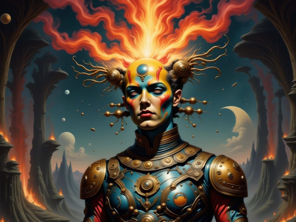 Alien Volcanic Display in Dark Fantasy Style