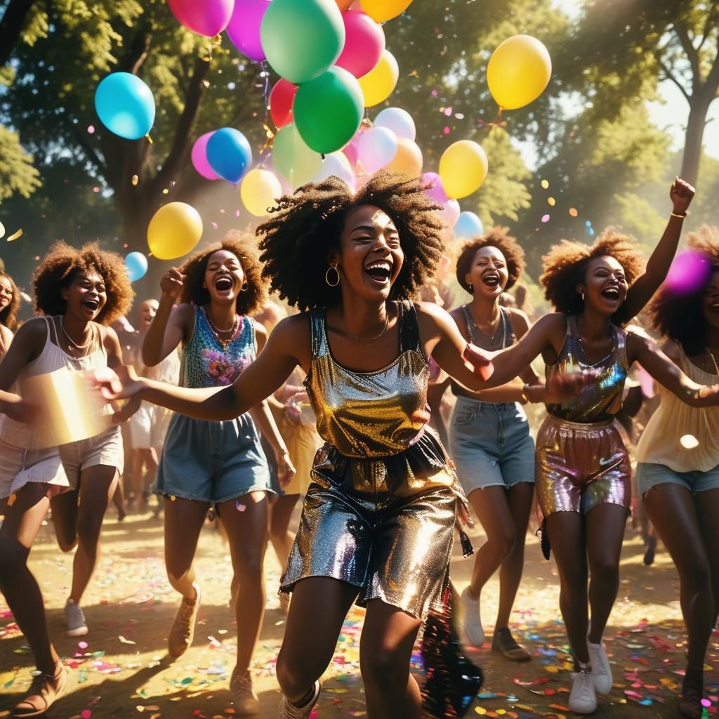 Black Women Dancing at Summer Music Festival
