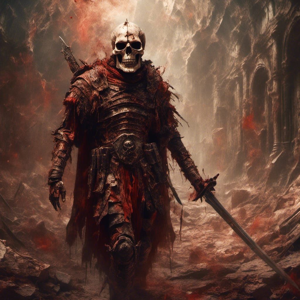 Roman Centurion with Skull Mask and Time Portal