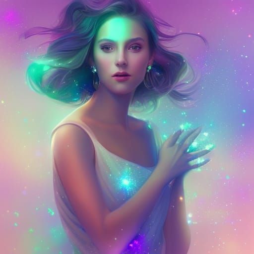 Sparkling Gemstone Goddess Portrait in 8K Resolution