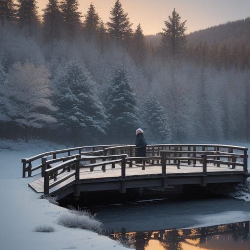 Cozy Winter Scene with Two Children