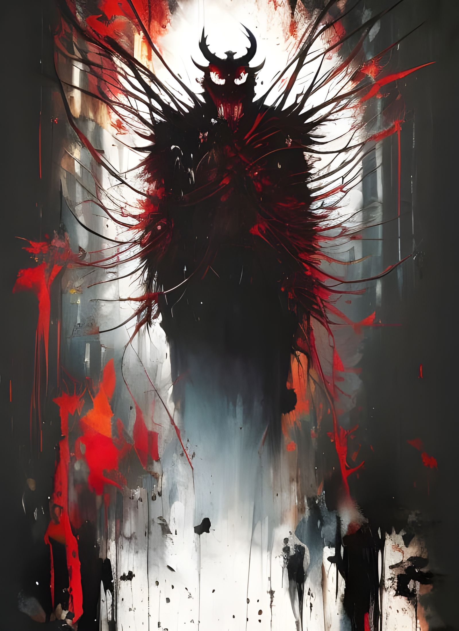 Terrifying Demon in Speedpaint Horror Style