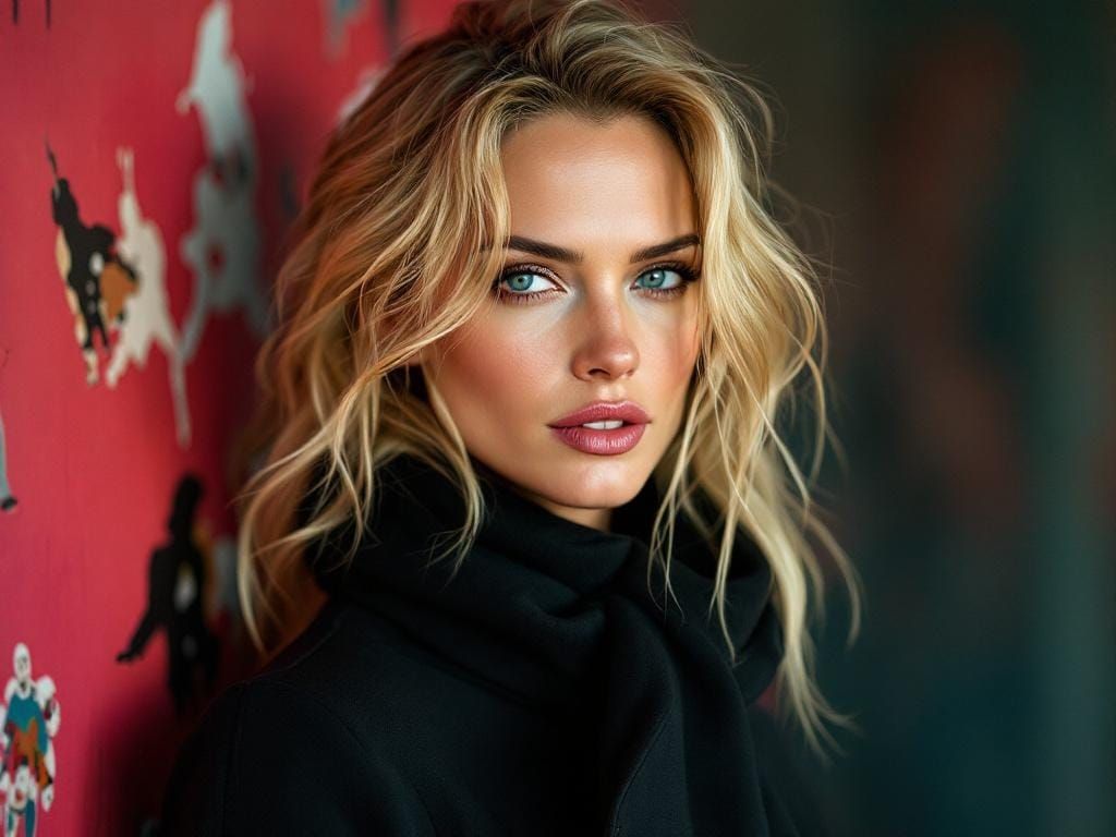 Statuesque Woman Portrait in Vibrant Style