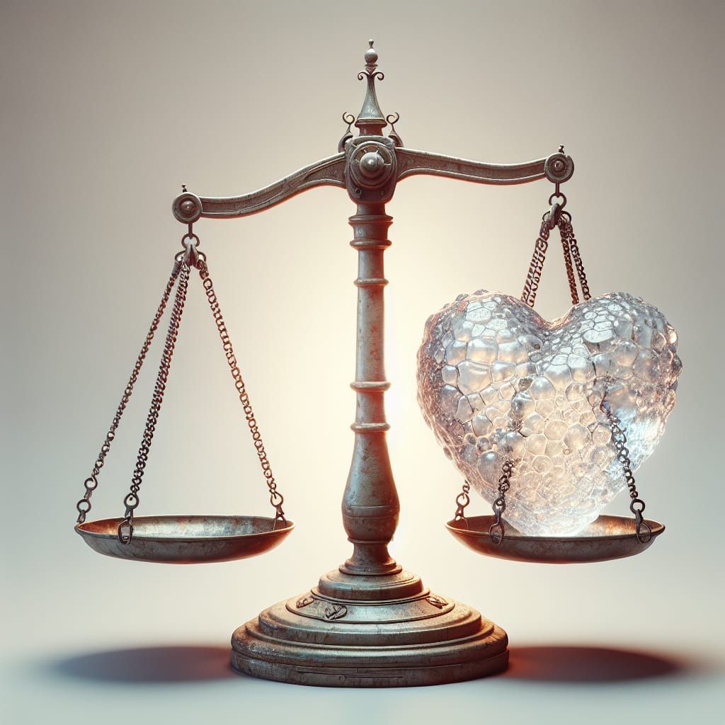 Elegant Antique Scale with Heart of Dew Drops