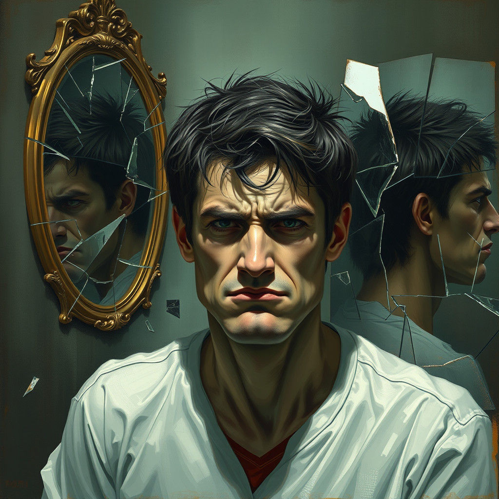 Pride Struggle: Distorted Reflections in Expressionist Style