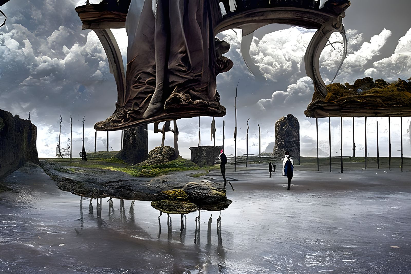 Surreal World Walker on Metal Arch
