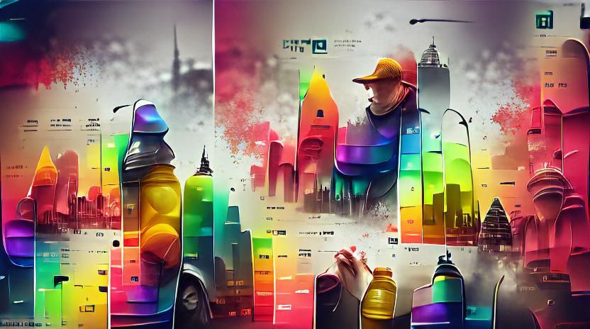 Spectrum Cityscape: Vibrant HD Digital Art