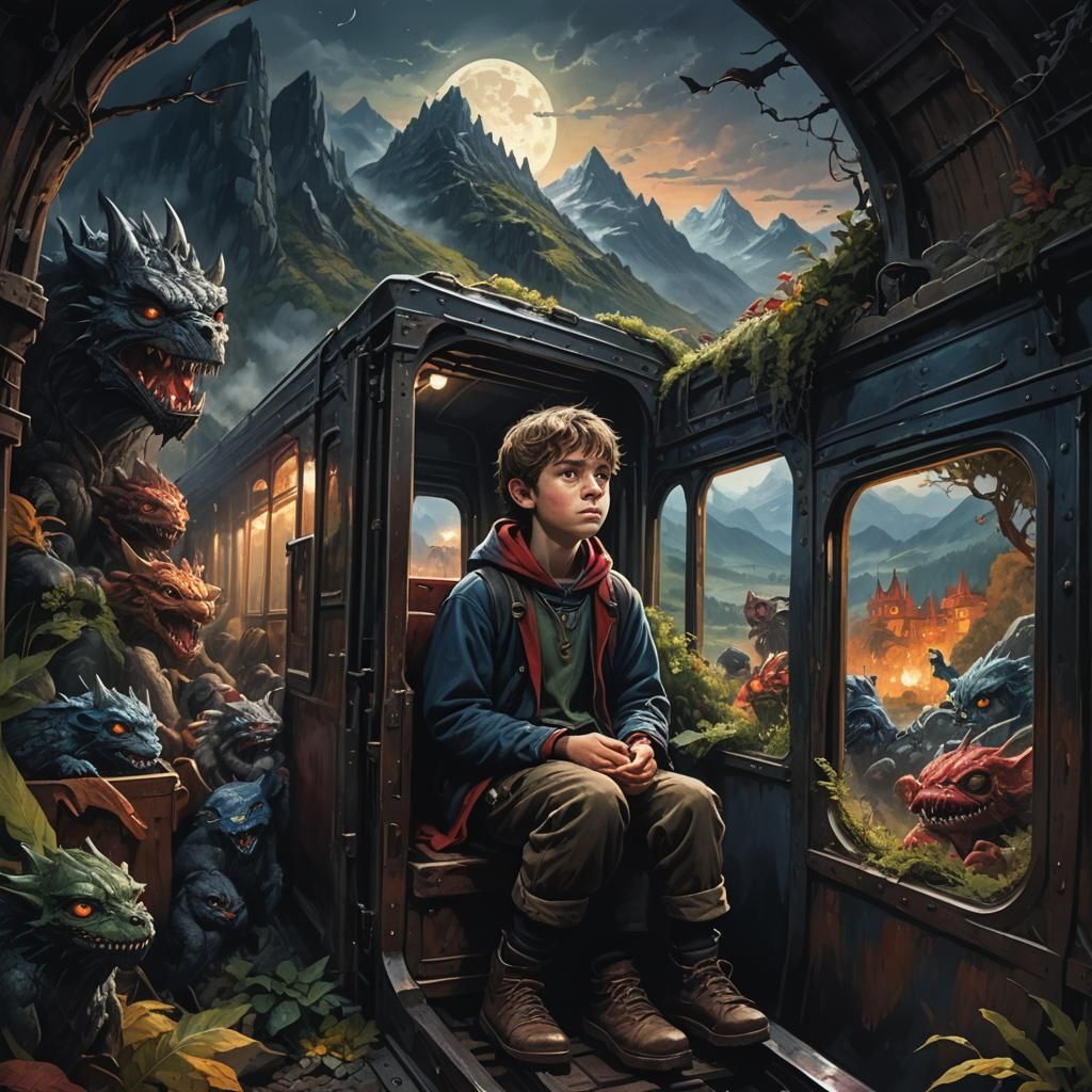 Dark Fantasy: Kid and Monsters in Medieval Train