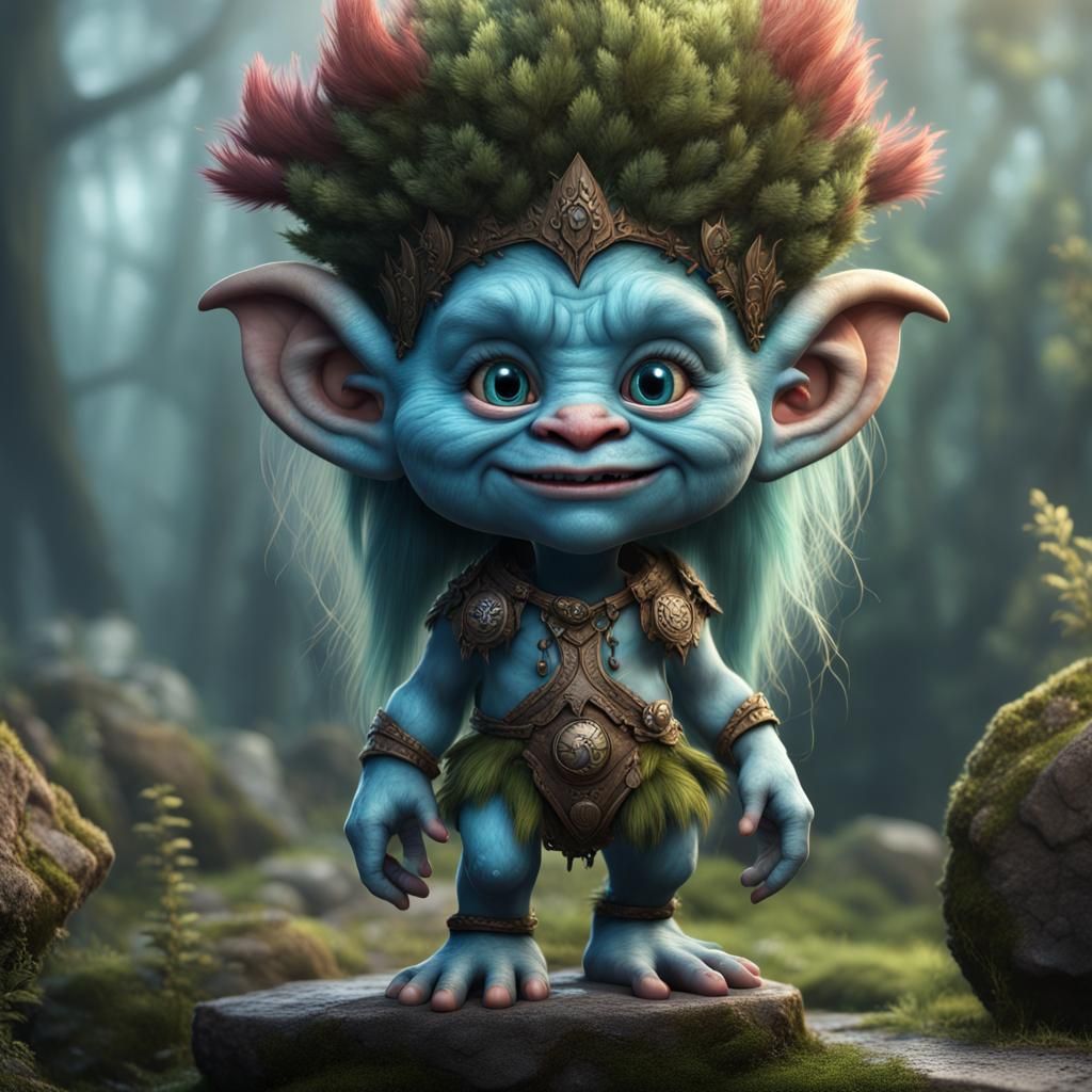 Hyperrealistic Troll as Undine: Detailed Fantasy Art