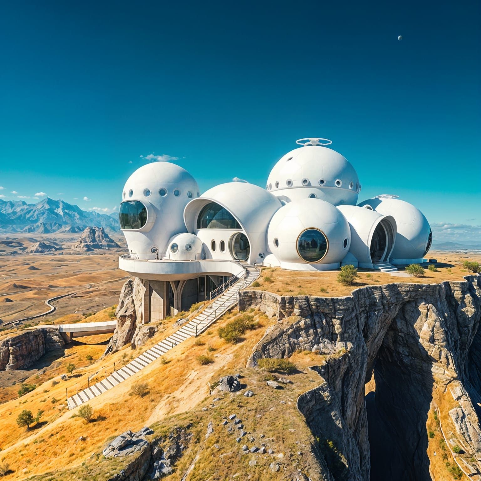Futuristic Domed House in Non-Earth Setting