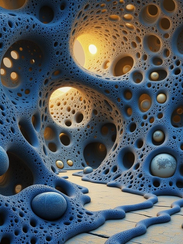 Surreal Landscapes with Fractal Patterns and Alien Worlds