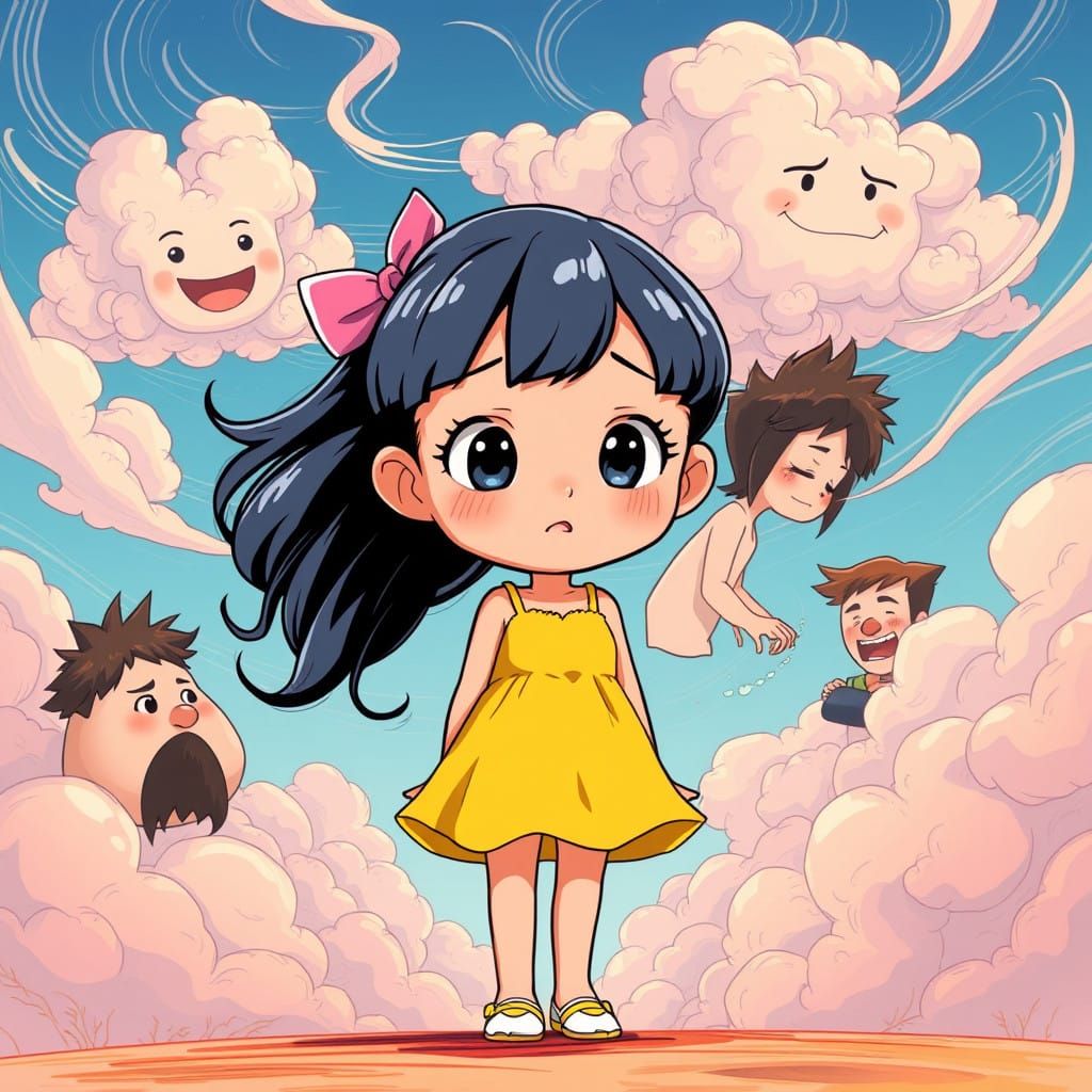 Youthful Riley Surrounded by Vibrant Emotional Personificati...