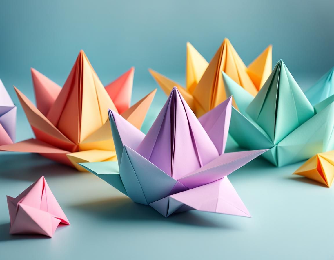 Origami Papercraft Sculpture in Soft Focus