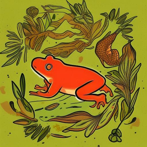 Redhead Frog's Wild Dance Under the Moon