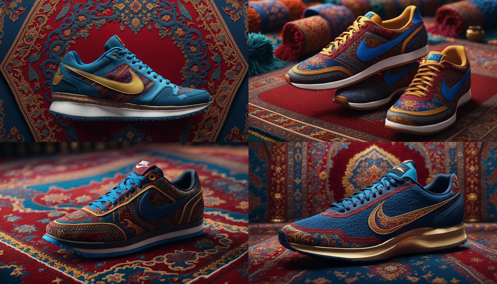 Nike Shoe with Iranian Carpet Design: Fantasy Concept Art