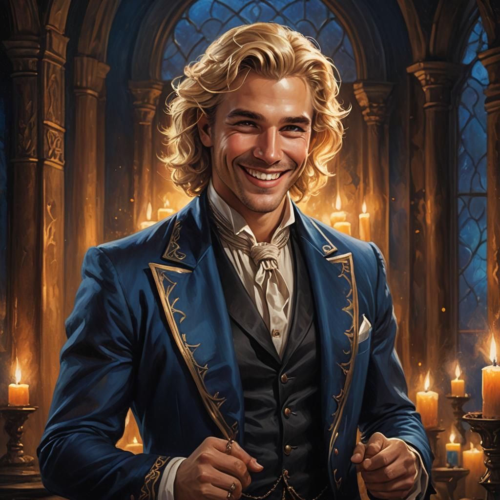 Handsome Count in Candle-Lit Fantasy Illustration
