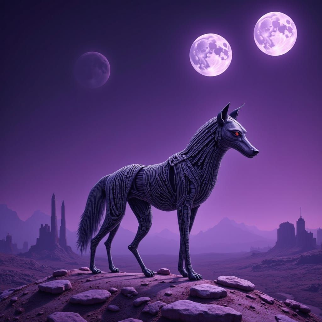 Mechanical Wolf Puppet on Alien World