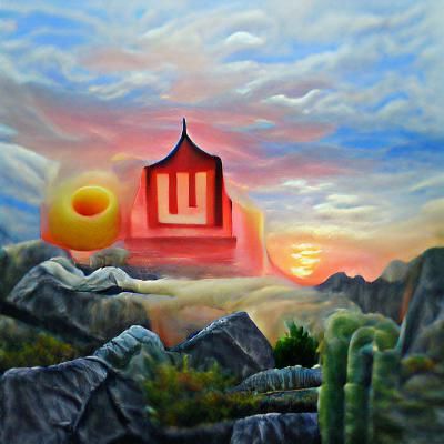 Sunrise Over Lonely Temple: 8K Resolution Art