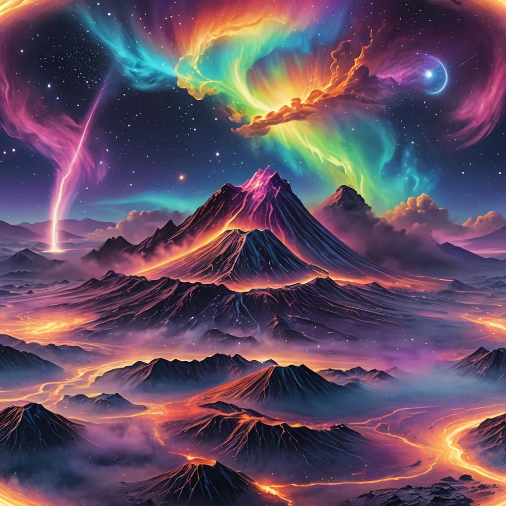 Volcanic Moon Io Under Aurora Borealis