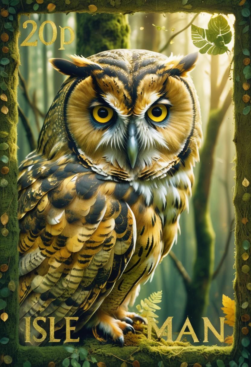 Mystical Owl in Forest Illustration