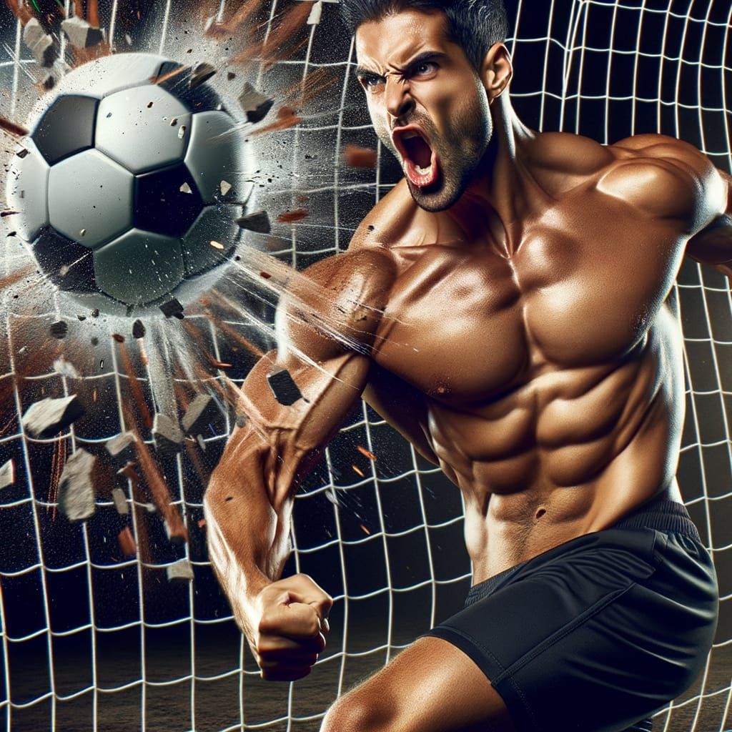 Professional Footballer's Fierce Strike Destroys Goal Post i...