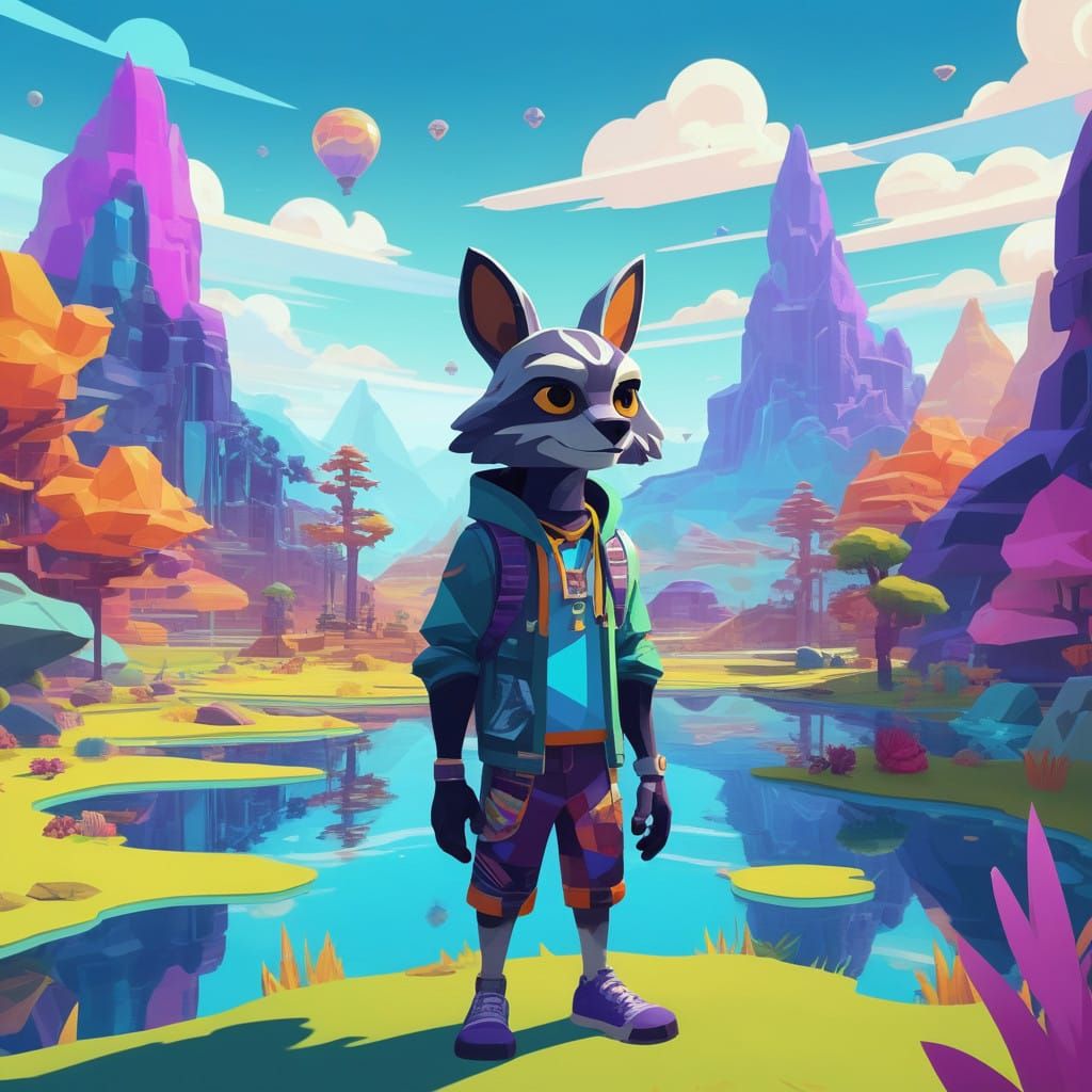 Victorious Animal Jam Character in a Digital Dreamscape